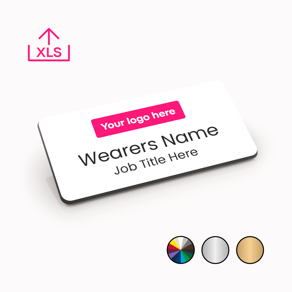 76 x 38mm Rectangular Name Badge (xls)