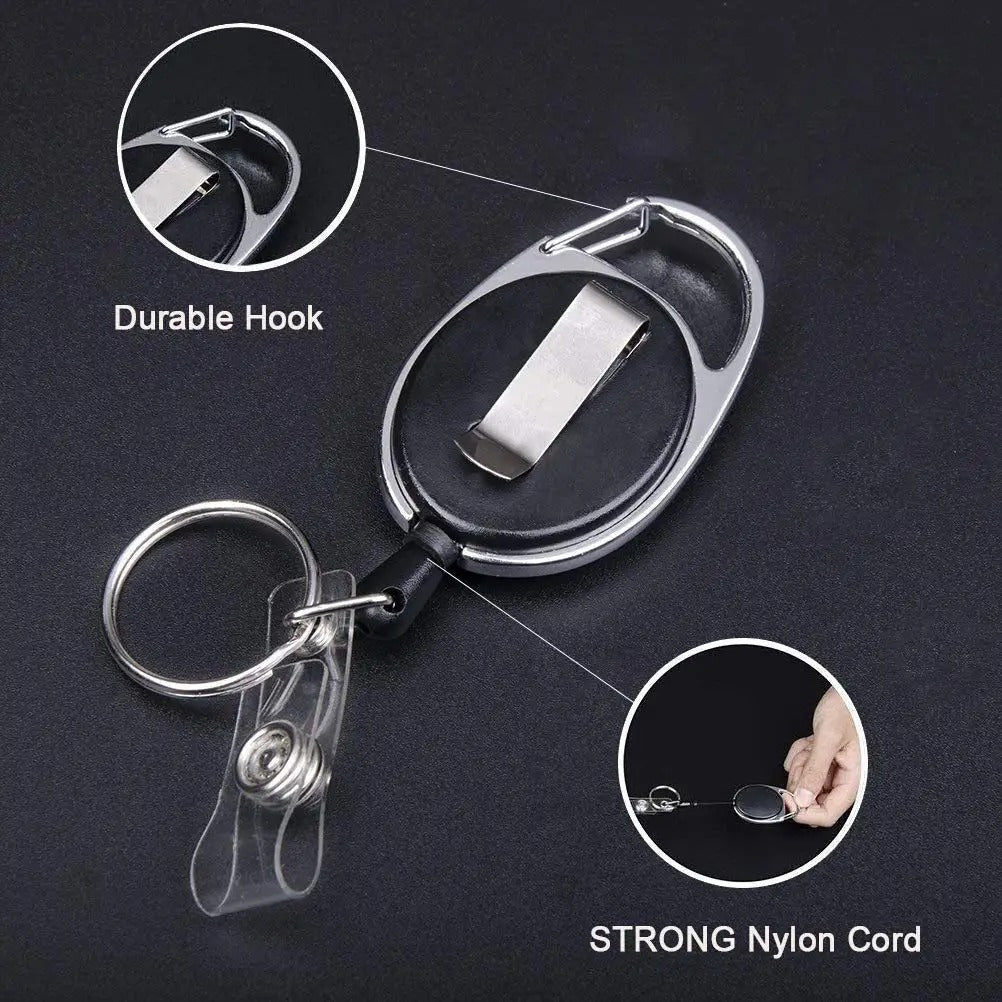 Customisable Heavy-Duty Polyester ID Card and Badge Reel Holder with Vertical Lanyard, Retractable Features, and Printed Logo